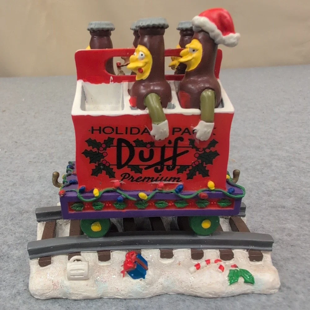 The Simpsons Packing Up for Christmas Duff Beer Train Sculpture 2005 - Picture 2 of 6